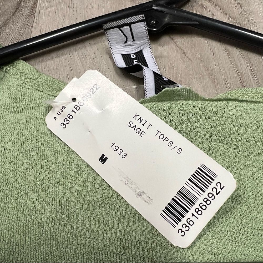 Forever 21 vintage y2k deadstock green v neck top sz M stretchy - Picture 3 of 12